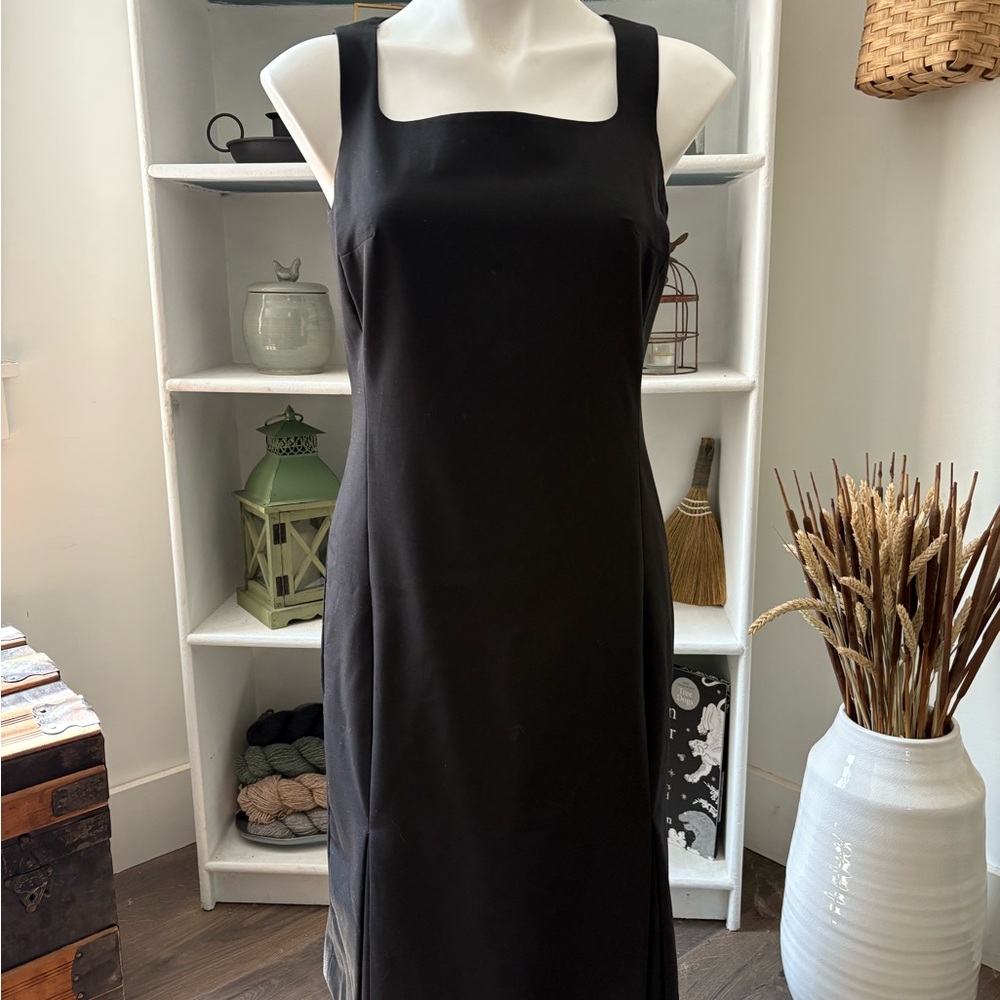 Lands' End Classic Black Midi Dress Formal Occasions